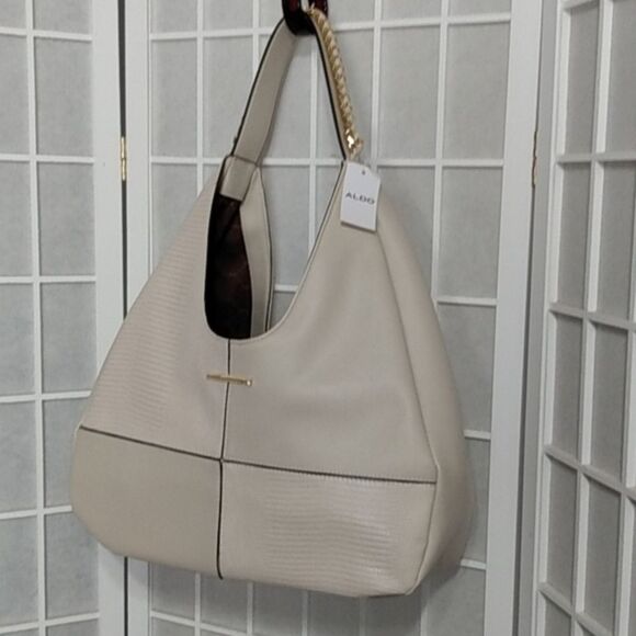 ALDO Pebble-Grain Shoulder Bag – Cream‎ – Gold-Chain Strap - Picture 6 of 16